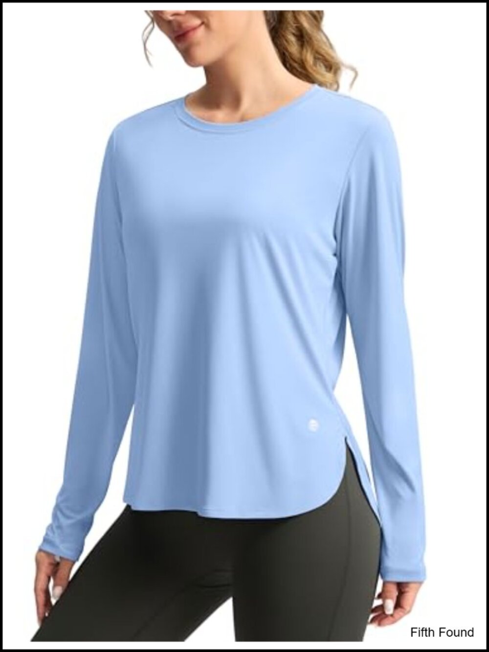UPF 50+ Long Sleeve Sun Shirt Thumbholes High-Low Hem Quick Dry Workout Hiking